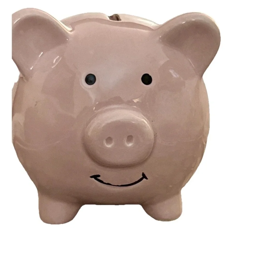 Cute Pink‎ Ceramic Piggy Bank Small Coin Bank Classic Pig Money Box